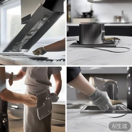 组装油烟机，检查电源。