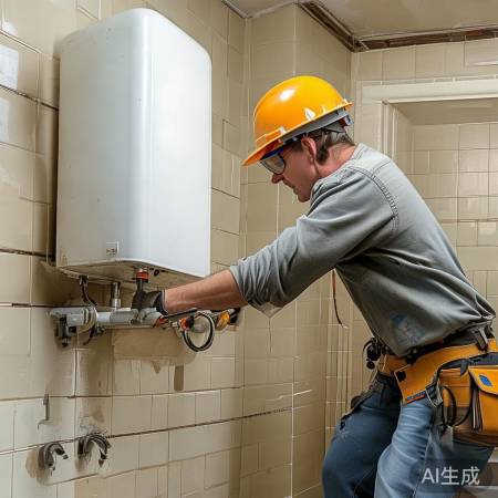 拆老式挂墙热水器