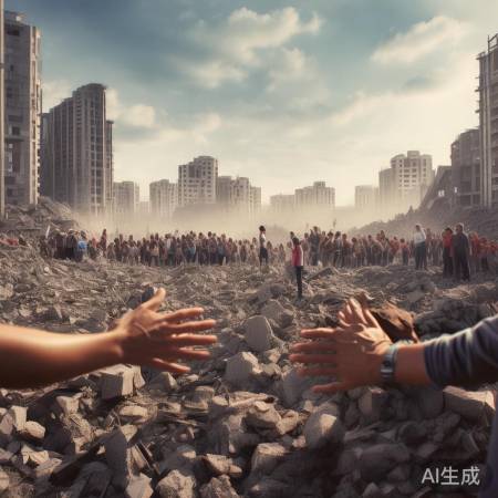 团结力量大，战胜地震难