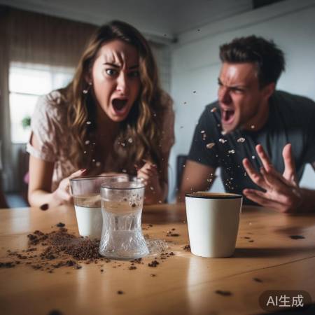 女子怒摔咖啡杯，场面尴尬