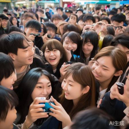 偶像粉丝共留念