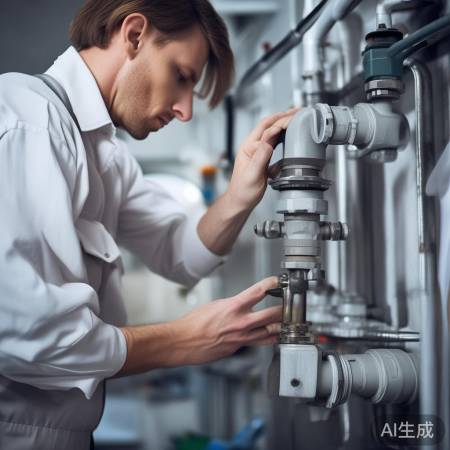 安装燃气阀，涂抹生料带，均匀拧