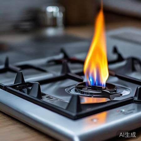燃气灶初点火，火力不稳。