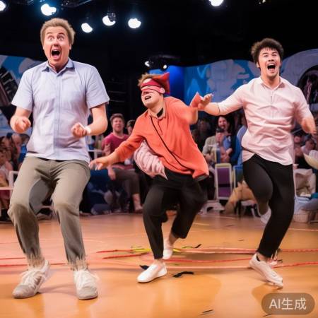 经典盲人跳绳，搞笑三巨头