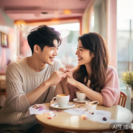 小情侣甜蜜秀恩爱