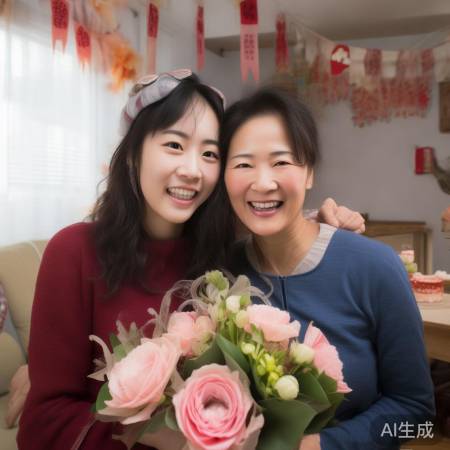 谷爱凌母女共庆妇女节