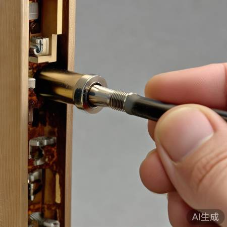 安装新锁体，拧紧螺丝