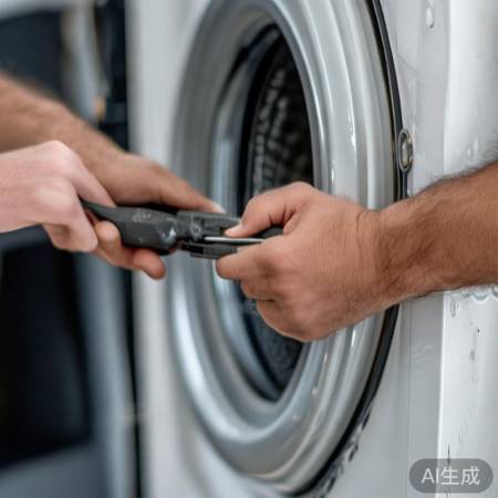 逐个拧下洗衣机螺丝