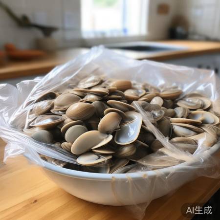 花甲洗净沥干，分装密封袋