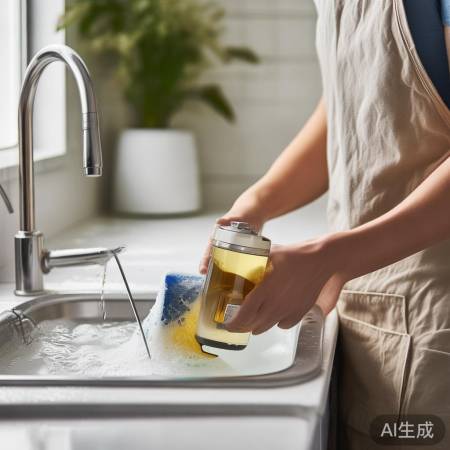 清洗秘诀:先倒油污