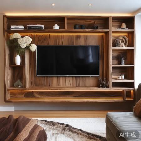 电视背景墙置物架,打造家居新亮