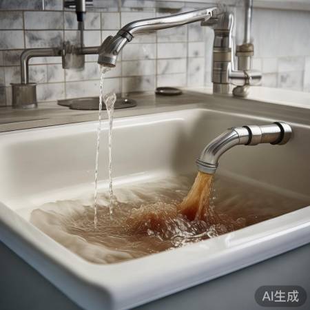 水管老化，内壁积垢水流慢