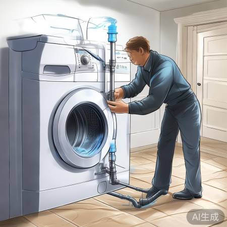 进水管45度，排水管倾斜顺畅