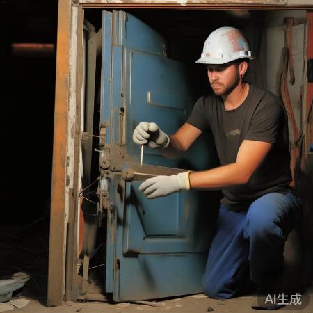 拆卸防盗门，注意安全