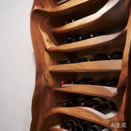 自然曲线酒柜，实用美观