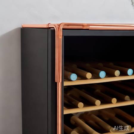 现代红酒柜铜管简约搭配
