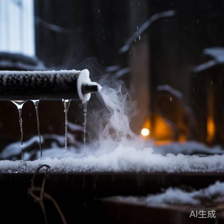 烟管冬冷凝水滴