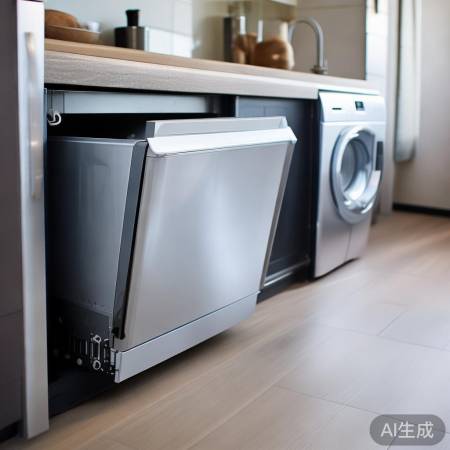 洗衣机下洗碗机，带防震垫