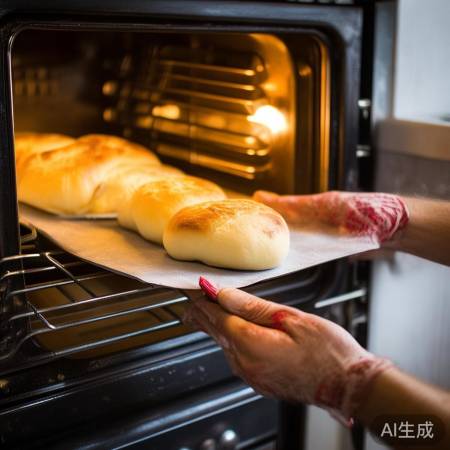 “烤包子,翻面均匀受热”