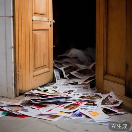 防盗门缝隙塞满小玩意