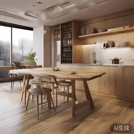 消毒柜靠近餐边柜，方便餐具消毒